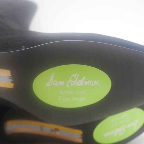 NEW Sam Edelman Women's 6.5 Lyla Black Suede Knee High Heel Boots WIDE CALF - Picture 9 of 12